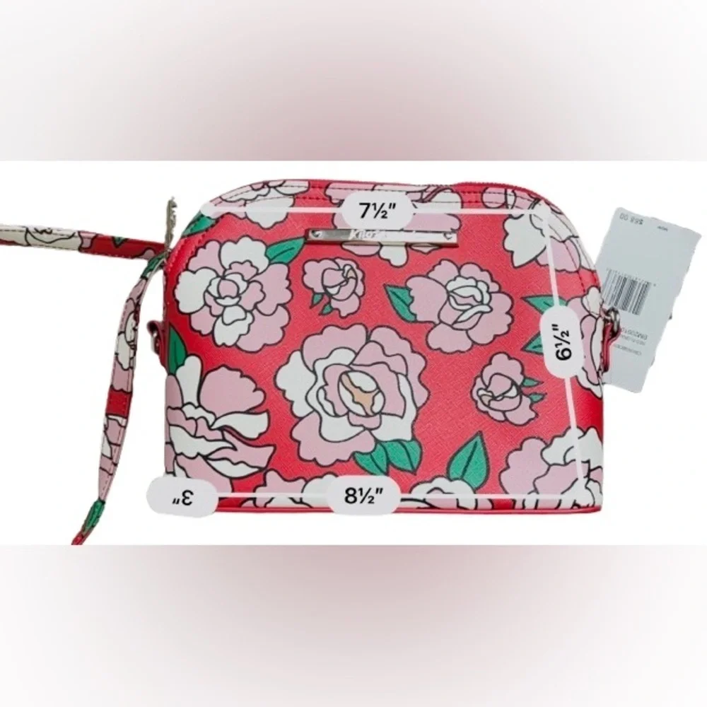 NWT Betsey Johnson Red/Pink Leather Rose Crossbody Bag